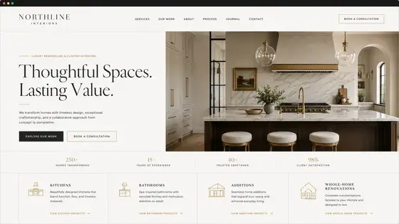 Website direction mockup for a home remodeling company